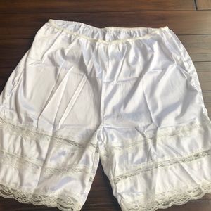 2 sets pettipant culottes bloomers split half shorts slip adjust length white xl